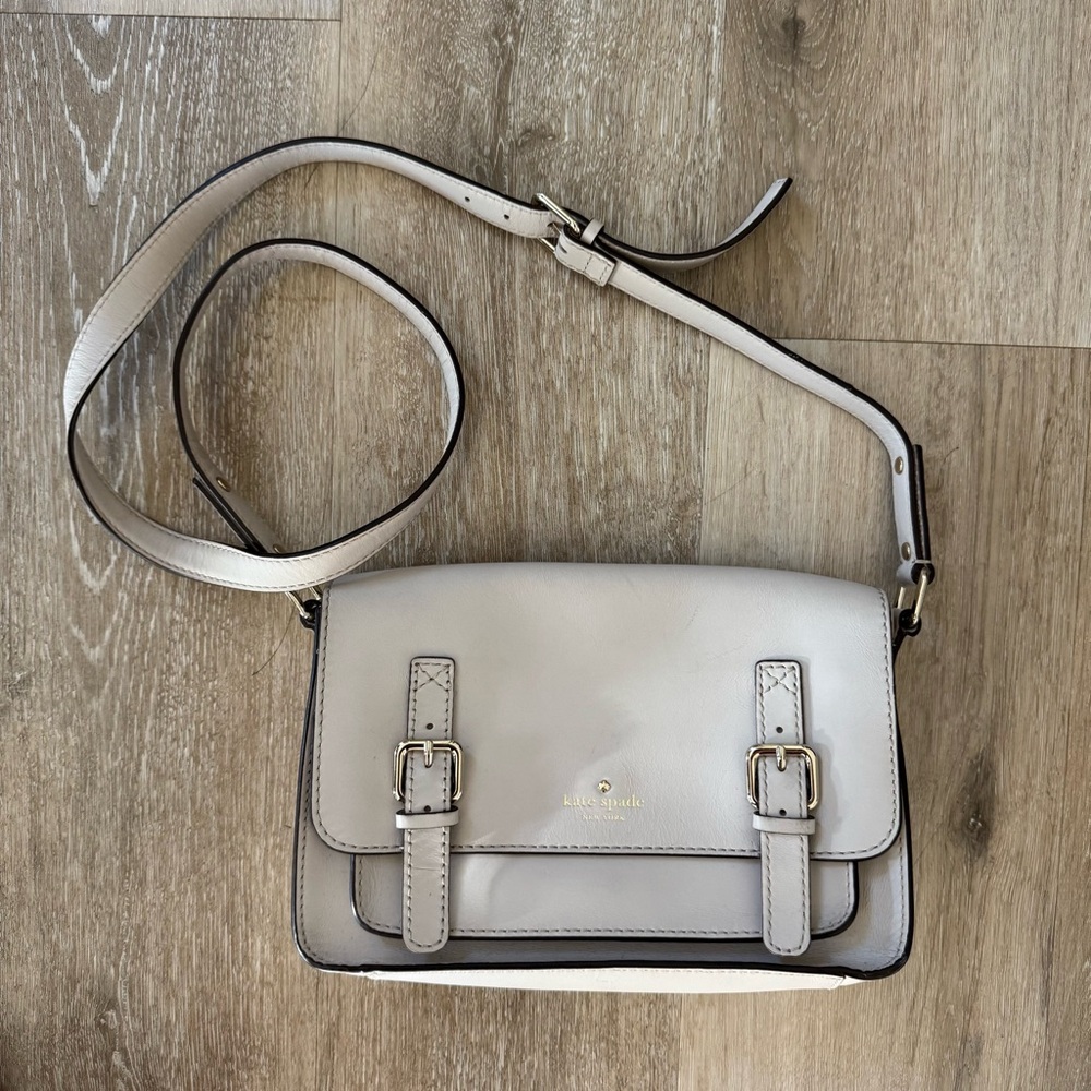 KATE SPADE Essex Scout Cream White Leather Crossbody Purse